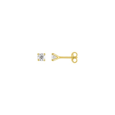 Clous d'oreilles  en or jaune et diamant 0.40ct