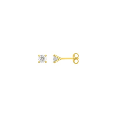 Clous d'oreilles  en or jaune et diamant 0.50ct
