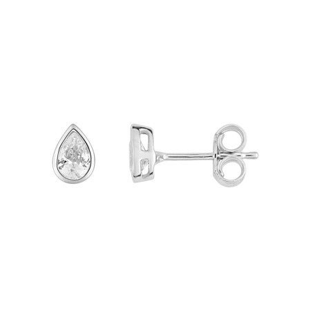 Boucles d'oreilles en or blanc et oxydes de zirconium