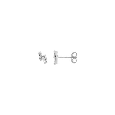 Clous d'oreilles  en or blanc et diamant 0.18ct