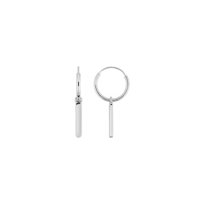 Boucles d'oreilles créoles  en or blanc