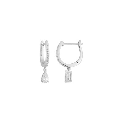 Boucles d'oreilles créoles en or blanc et diamant 0.57ct