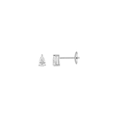 Clous d'oreilles  en or blanc et diamant 0.50ct