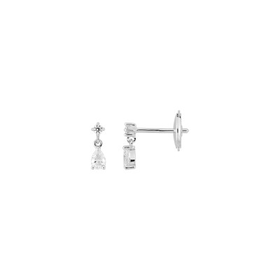 Clous d'oreilles  en or blanc et diamant 0.40ct