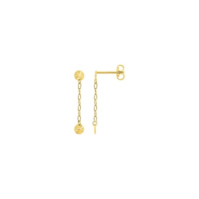 Boucles d'oreilles pendantes en or jaune