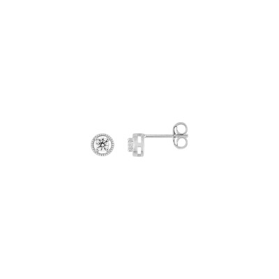 Clous d'oreilles  en or blanc et diamant 0.16ct