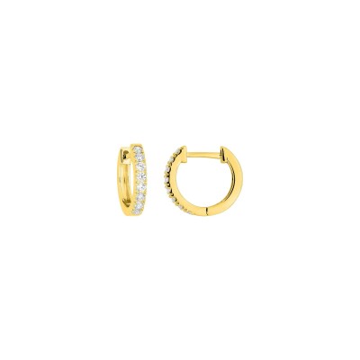 Boucles d'oreilles créoles en or jaune et diamant 0.26ct