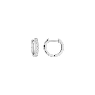 Boucles d'oreilles créoles en or blanc et diamant 0.26ct