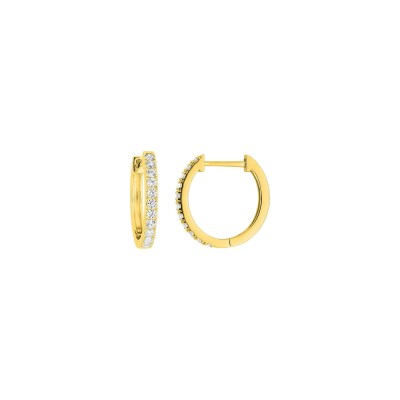 Boucles d'oreilles créoles en or jaune et diamant 0.35ct