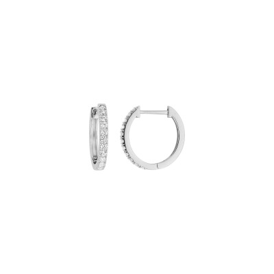 Boucles d'oreilles créoles en or blanc et diamant 0.35ct
