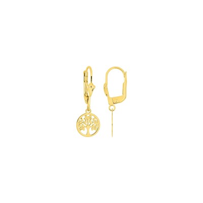 Boucles d'oreilles dormeuses en or jaune