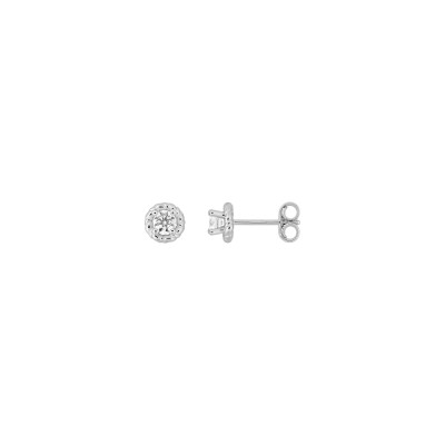 Boucles d'oreilles clous en or blanc et diamant 0.20ct
