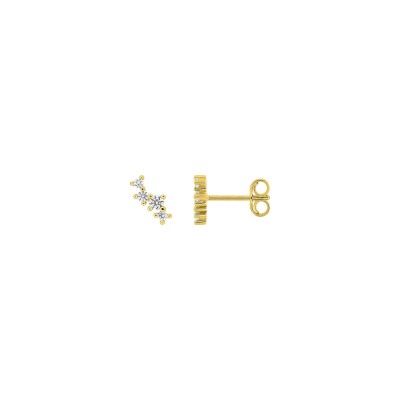 Boucles d'oreilles clous en or jaune et diamant 0.17ct