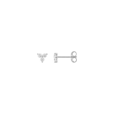 Boucles d'oreilles clous en or blanc et diamant 0.18ct
