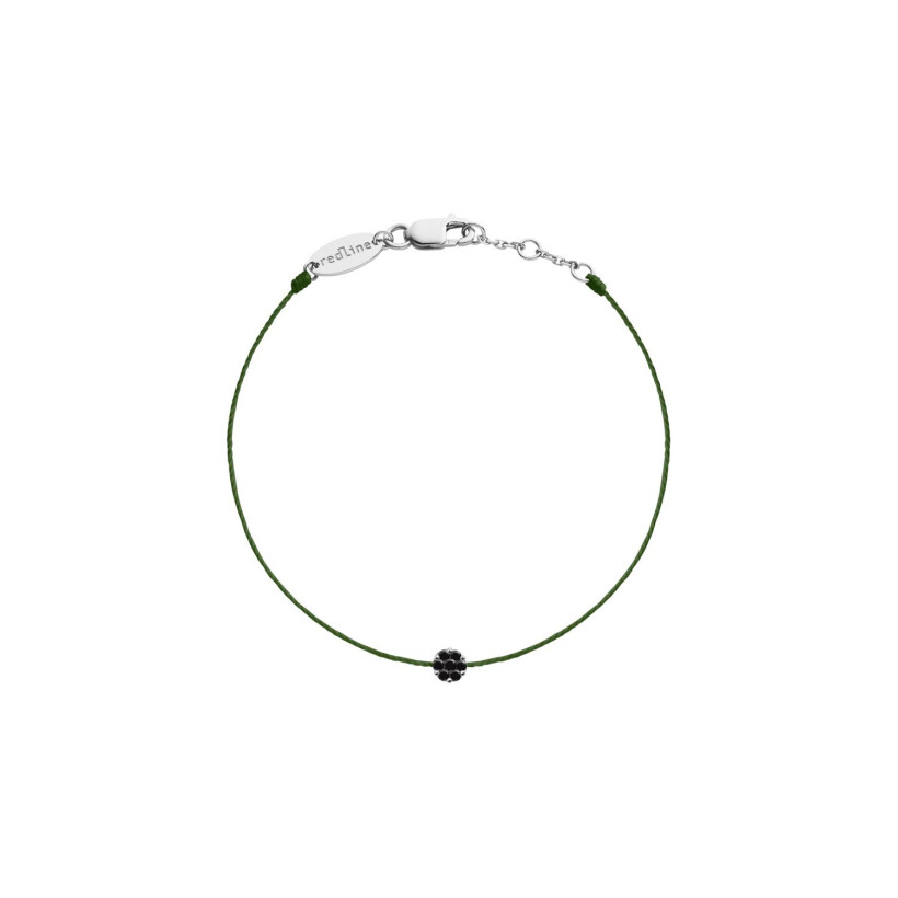 Bracelet RedLine Illusion Kcolor fil forêt et chaîne avec diamants noirs 0.05ct en serti clos, or blanc