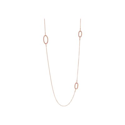 Collier sautoir en or rose, 90cm