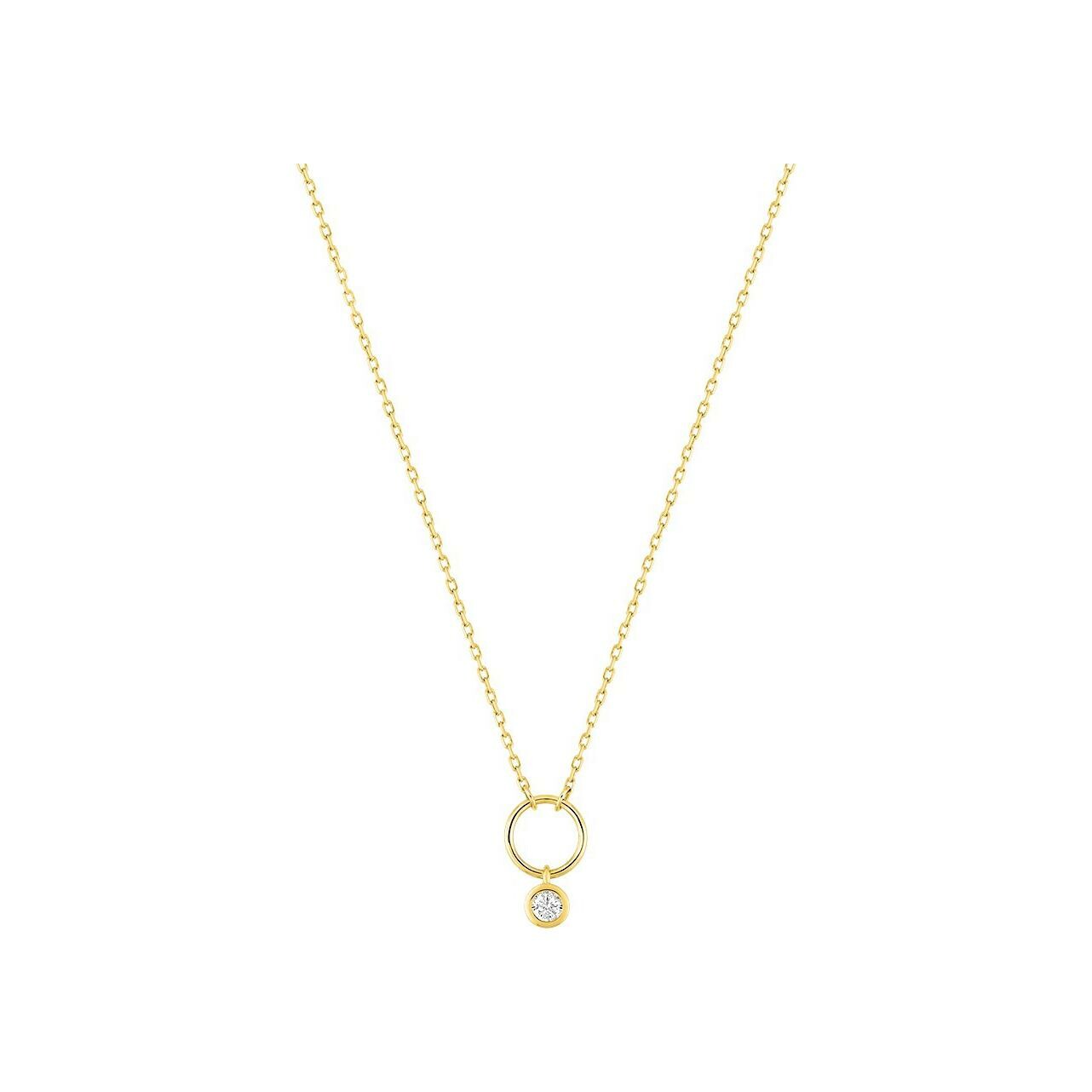 Collier en or jaune et diamant serti clos