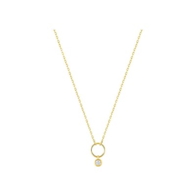 Collier en or jaune et diamant serti clos