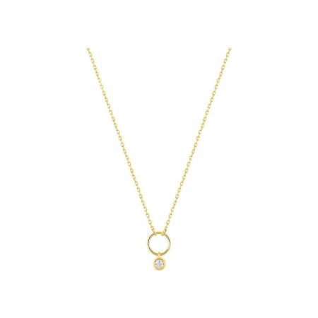 Collier en or jaune et diamant serti clos