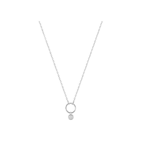 Collier en or blanc et diamant serti clos