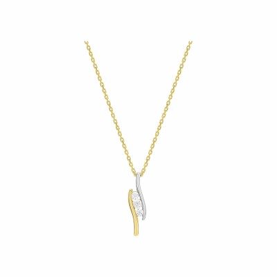 Collier en or jaune, or blanc et diamants