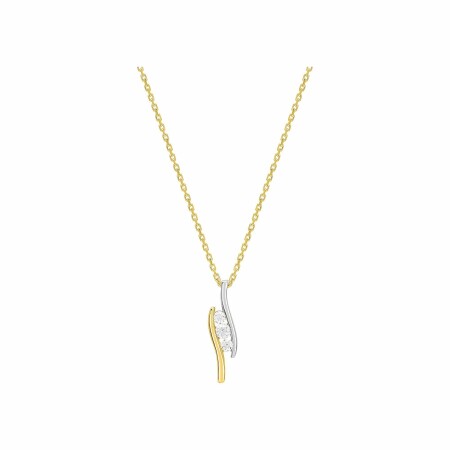 Collier en or jaune, or blanc et diamants