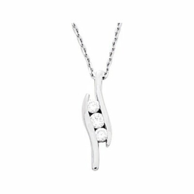 Collier en or blanc et oxydes de zirconium, 42cm