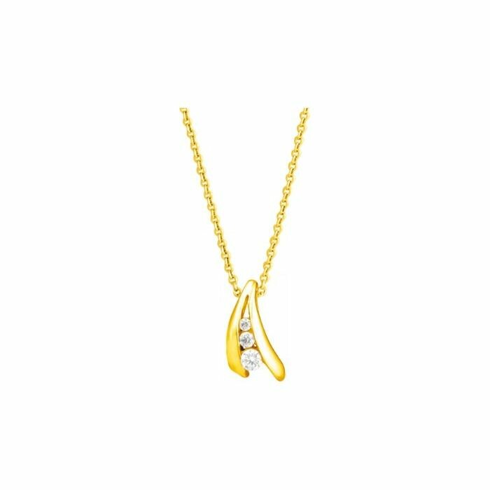 Collier en or jaune et diamants de 0.08ct