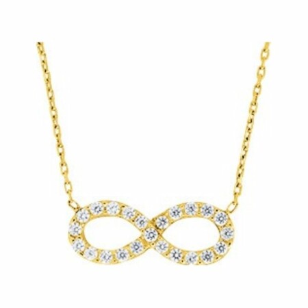 Collier en or jaune et oxyde de zirconium