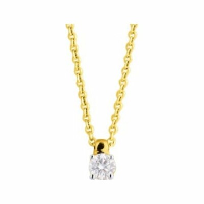 Collier en or jaune et diamants de 0.14ct, 42cm