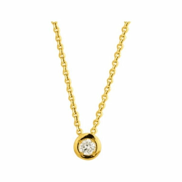 Collier en or jaune et diamant de 0.08ct, 42cm