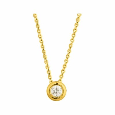 Collier en or jaune et diamant de 0.14ct, 42cm