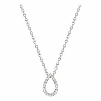 Collier en or blanc et diamants de 0.1ct