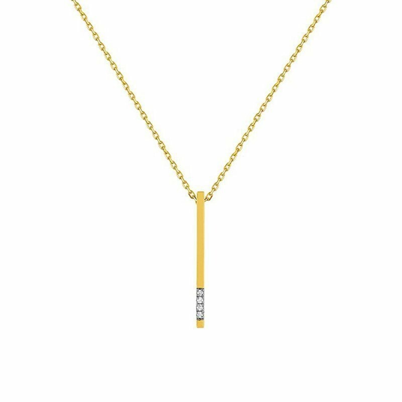 Collier en or jaune et diamants de 0.01ct