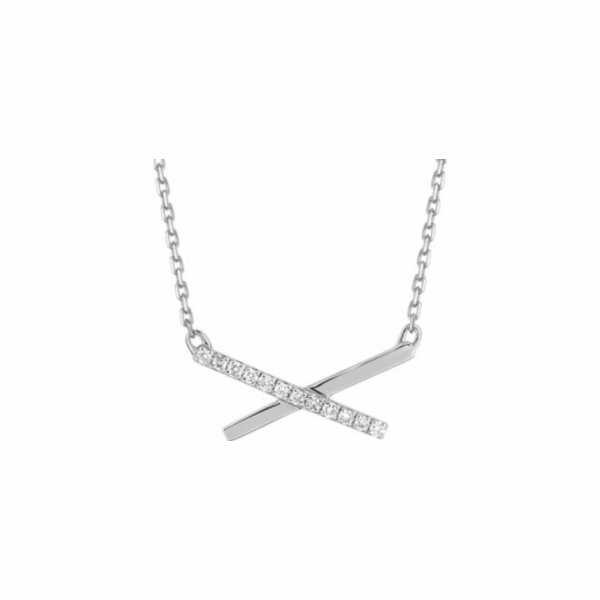 Collier en or blanc et diamants de 0.04ct