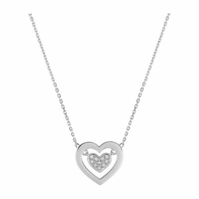 Collier en or blanc et diamants de 0.05ct