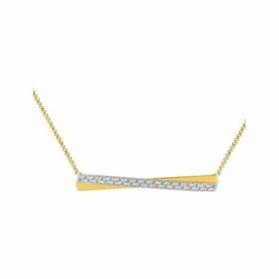 Collier en or jaune, or blanc et diamants de 0.25ct