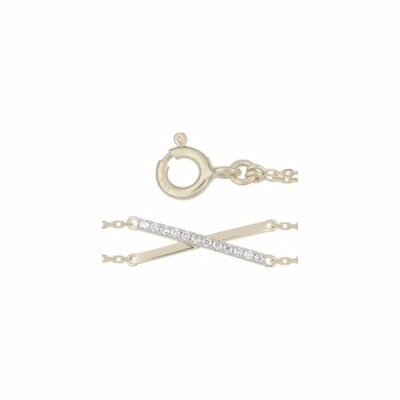 Bracelet en or rose, or blanc et diamants de 0.04ct