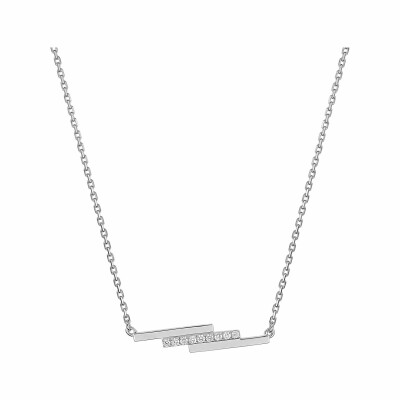 Collier en or blanc et diamants de 0.05ct