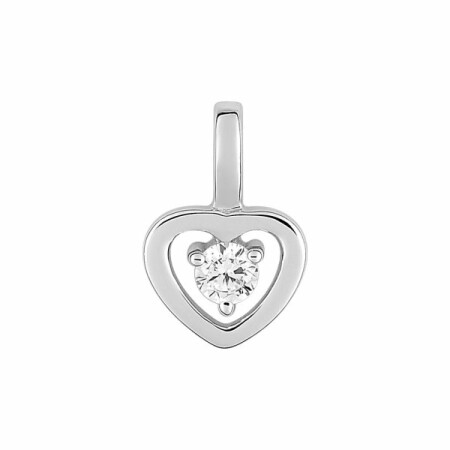 Pendentif en or blanc et diamant 0.1ct