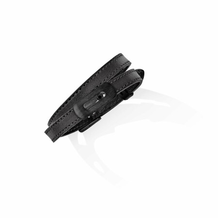 Messika My Move bracelet, black titanium, diamond, black leather