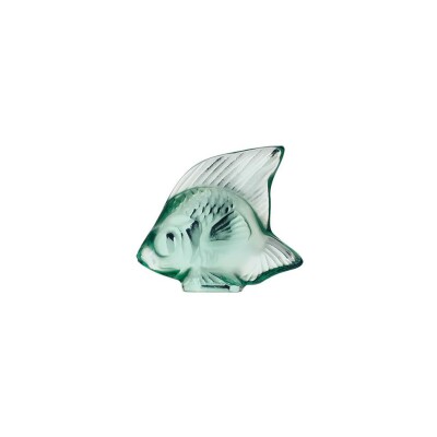 Sculpture Lalique Poisson en cristal vert menthe