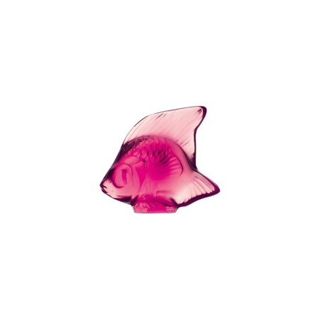 Sculpture Lalique Poisson en cristal fuchsia