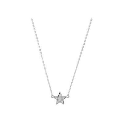 Collier en argent rhodié et oxyde de zirconium