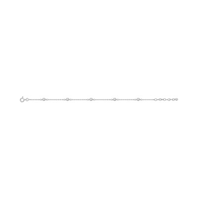 Bracelet en argent rhodié et oxyde de zirconium