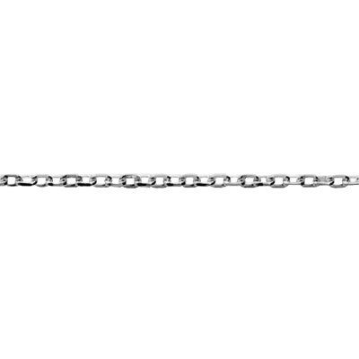 Collier chaîne maille forçat lapidée en argent rhodié