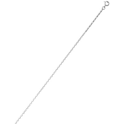 Collier chaîne maille forçat lapidée en argent rhodié