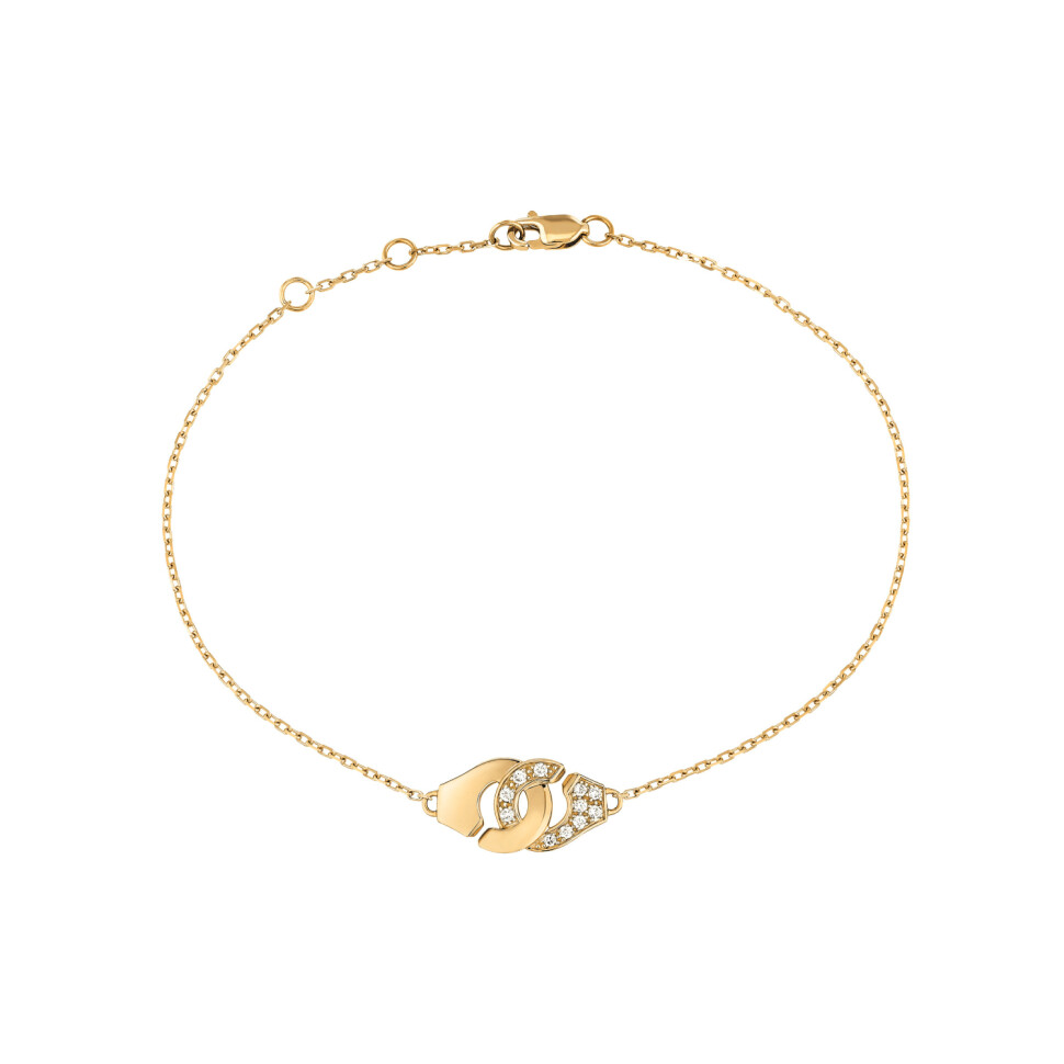 Bracelet Menottes dinh van R8 en or jaune et diamants