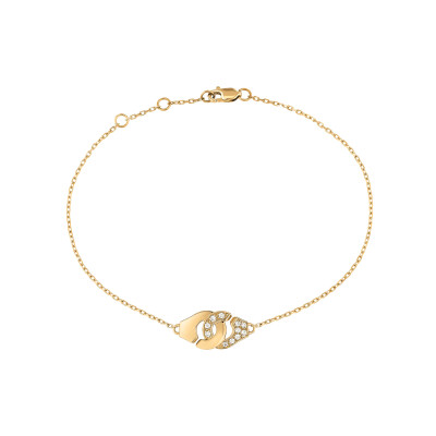 Bracelet Menottes dinh van R8 en or jaune et diamants