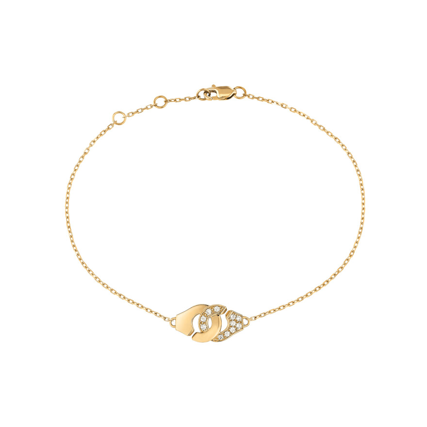 Bracelet Menottes dinh van R8 en or jaune et diamants